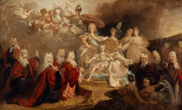 Allégorie des fiançailles de Louis XV avec l’infante Marie-Anne-Victoire d’Espagne (1722), 1722 – nr 2 av Nicolas de Largillière