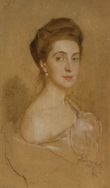 Portrait of a lady with a pearl av Philip Alexius de László