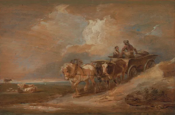 Landscape with Horse and Oxen Cart (1770 to 1780) av Philip James de Loutherbourg