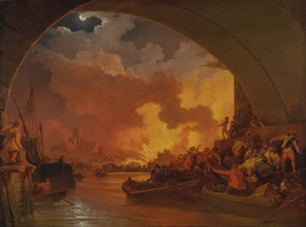The Great Fire of London av Philip James de Loutherbourg