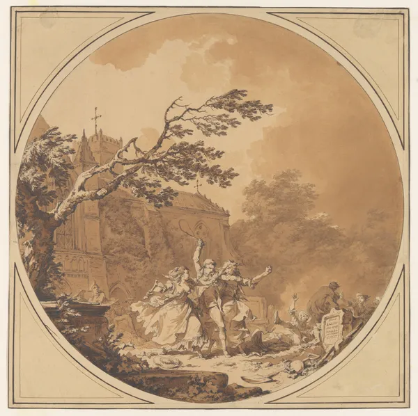 Tom Jones Assisting Molly Seagrim in the Churchyard av Philip James de Loutherbourg
