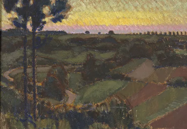 Environs de Némours, crépuscule av Bernard Boutet de Monvel