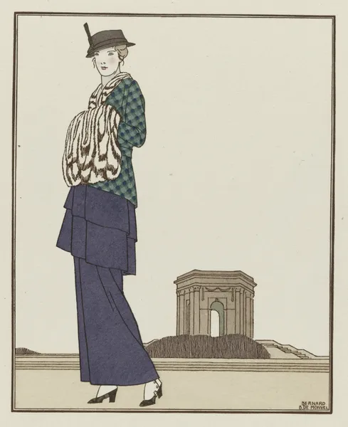 Le Jardin de Peyrou; Costume tailleur de Chéruit av Bernard Boutet de Monvel