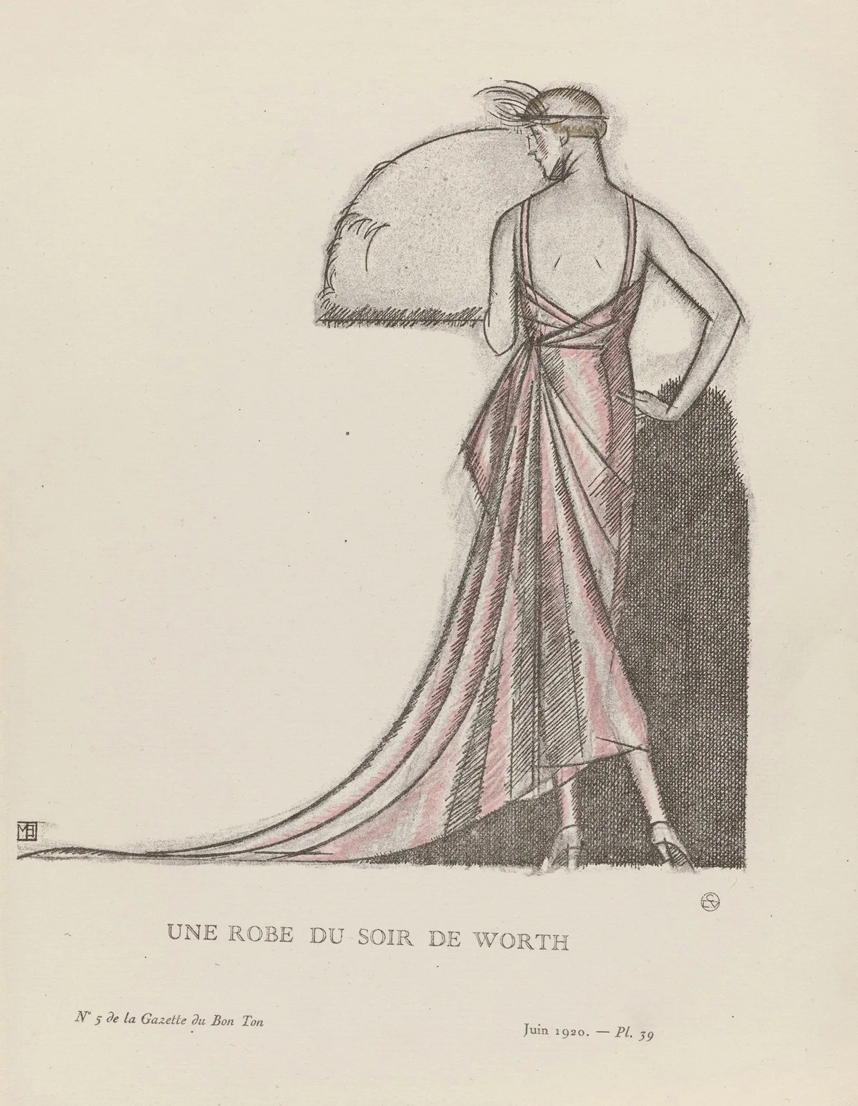 Une robe du soir de Worth, 1920 – nr 1 av Bernard Boutet de Monvel