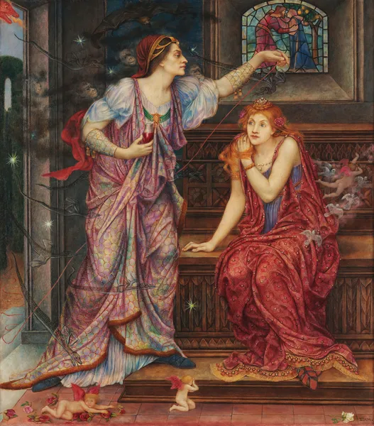 Queen Eleanor & Fair Rosamund av Evelyn De Morgan