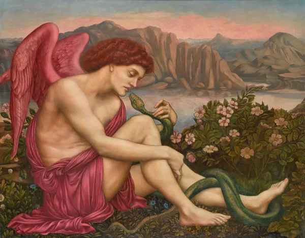 The Angel With The Serpent av Evelyn De Morgan