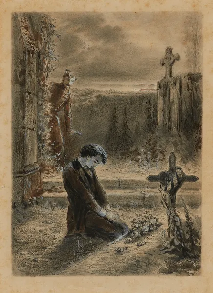 Marius au cimetière Quelque cotillon av Alphonse Marie de Neuville