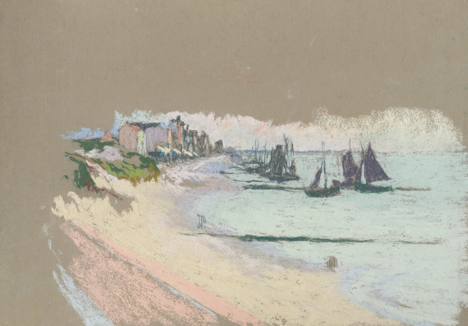 Coast with Sailboats av Rodolphe De Saegher