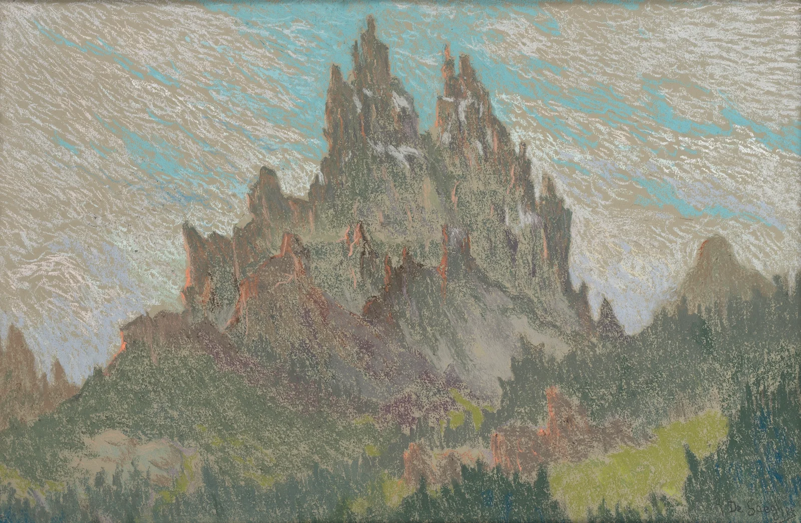 Mountainous Landscape (20th century) av Rodolphe De Saegher