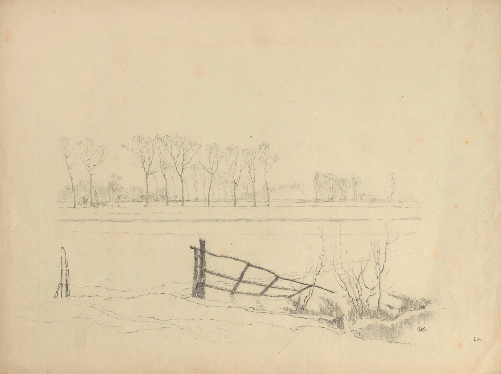 River Landscape (20th century) av Rodolphe De Saegher