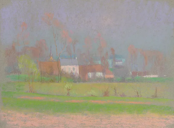 View of a Village (20th century) av Rodolphe De Saegher