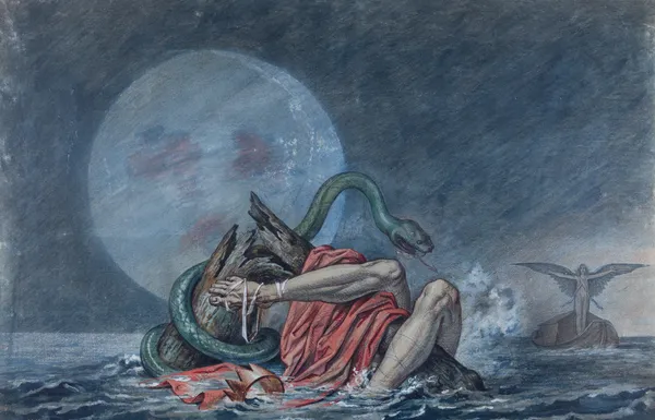 The Flood, the last of the giants destroyed av David Humbert de Superville