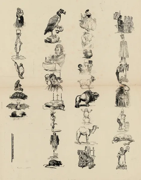 Ensemble de croquis av Charles-Joseph Traviès de Villers