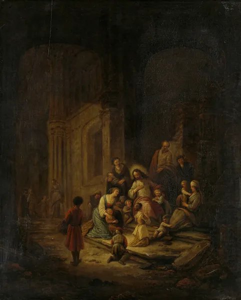 Christ Blessing the little Children av Jacob de Wit