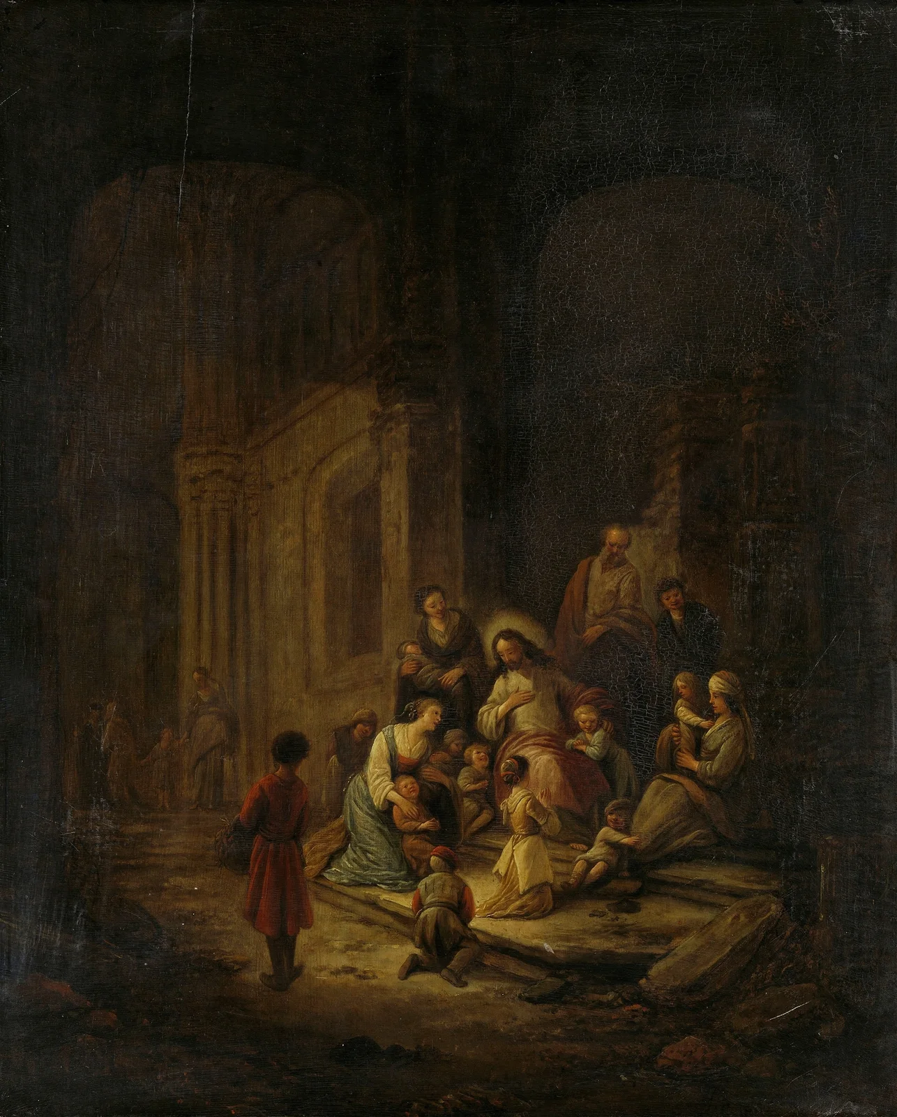 Christ Blessing the little Children av Jacob de Wit