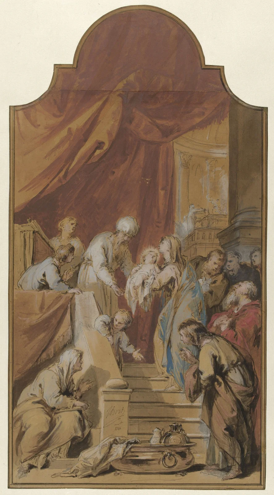 De Opdracht in de tempel av Jacob de Wit