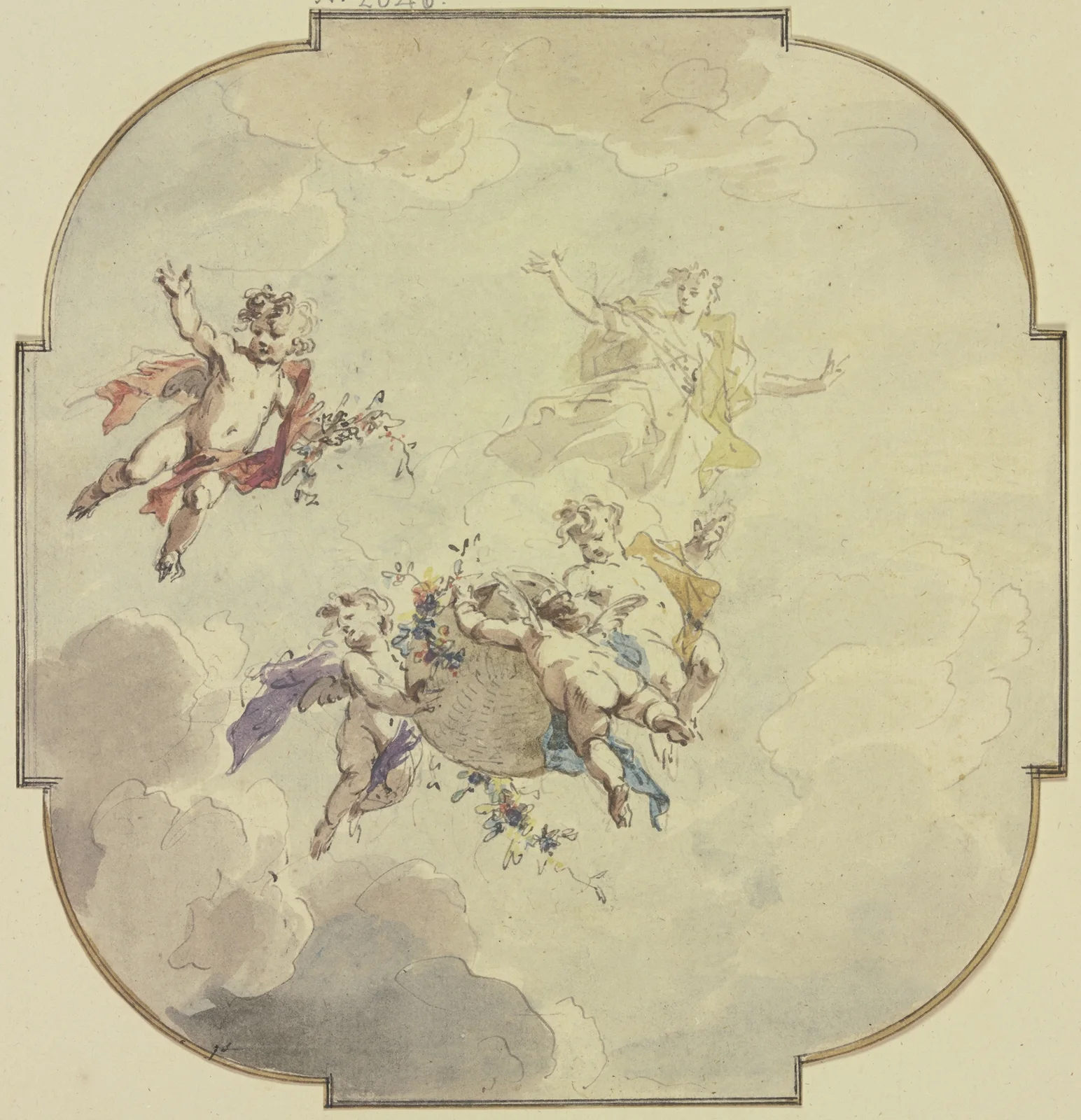 Flora and putti av Jacob de Wit