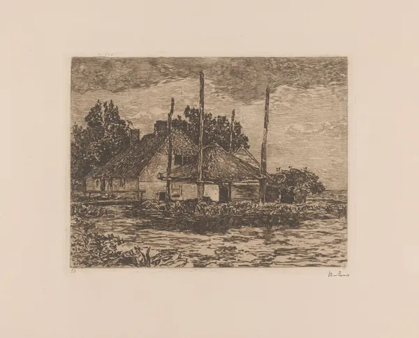 Boerderij met hooischelf av Willem de Zwart