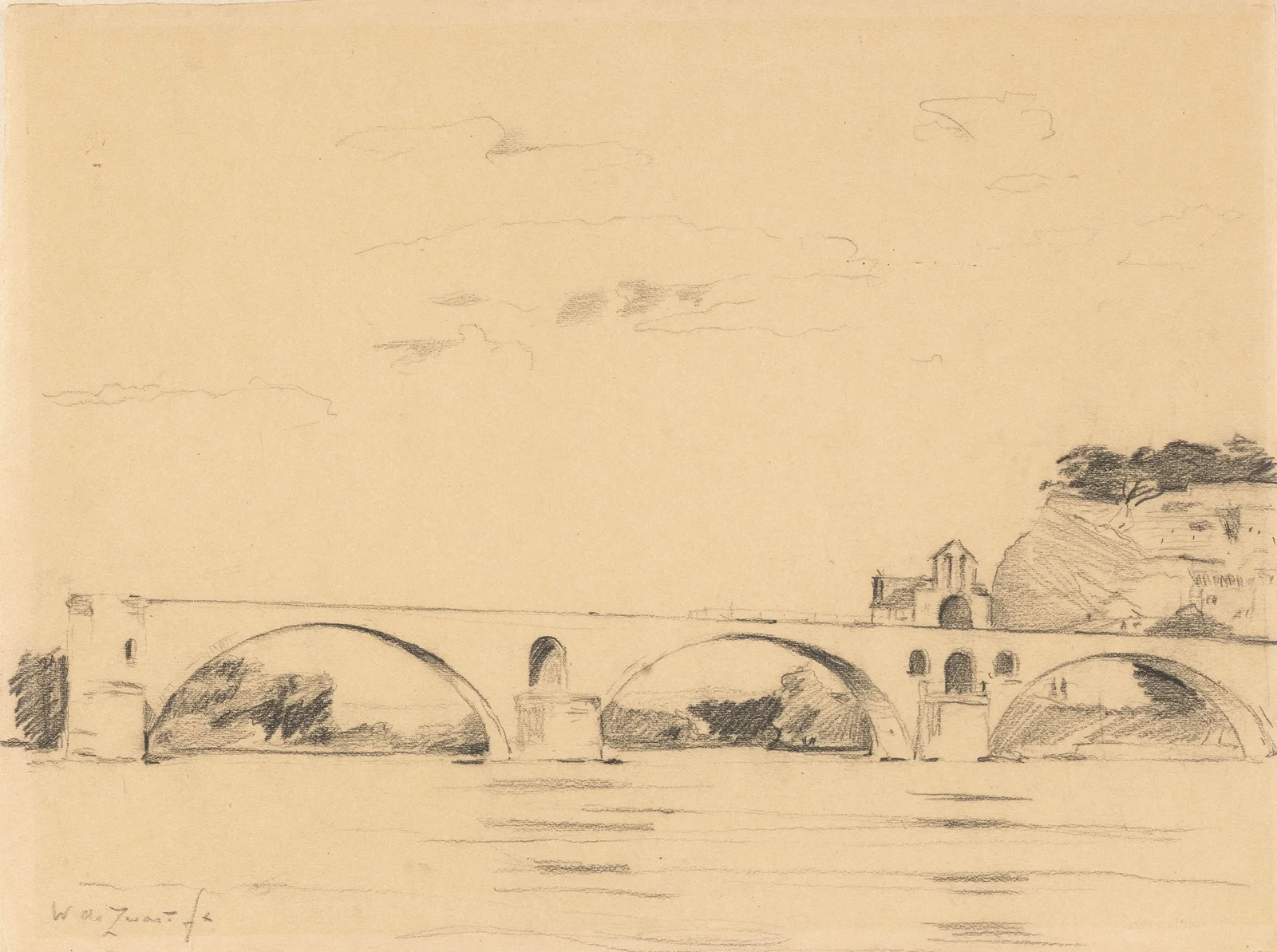 Brug te Avignon av Willem de Zwart