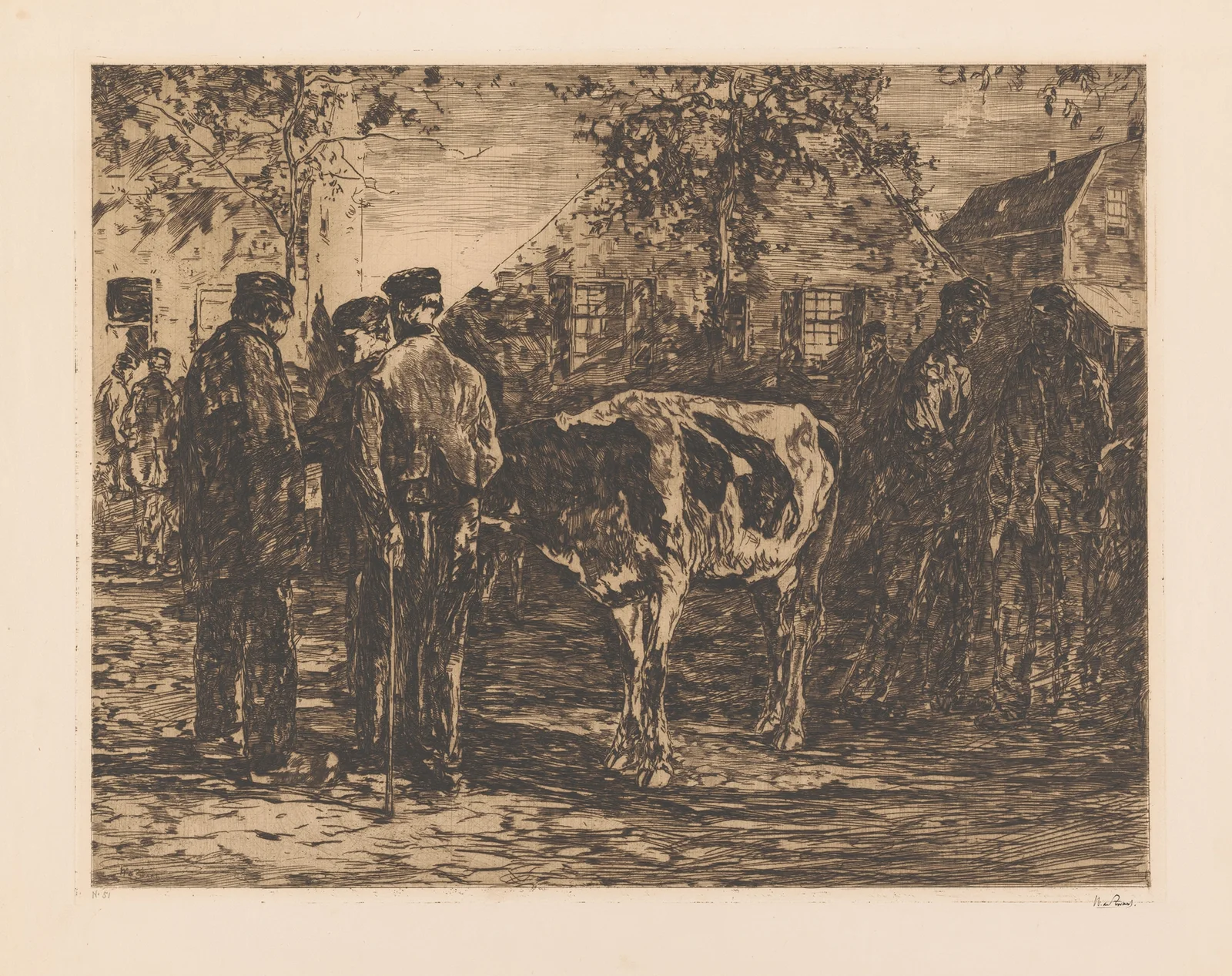 Koeienmarkt (20th century) av Willem de Zwart