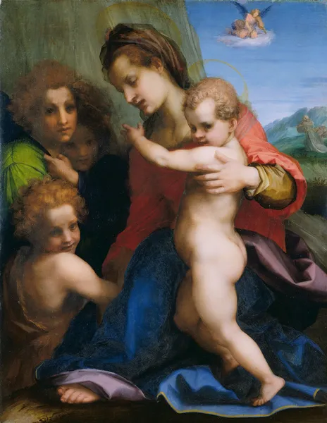 The Virgin and Child with the Infant Baptist av Andrea del Sarto