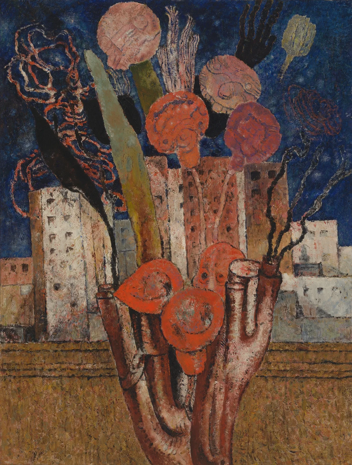 Bloemen over de stad av Frits van den Berghe