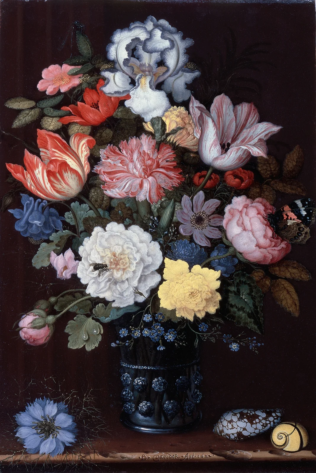 Floral Still Life with Shells av Balthasar van der Ast