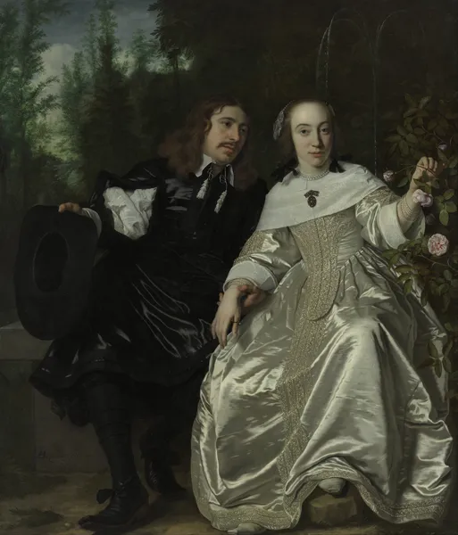 Abraham del Court and his wife Maria de Kaersgieter av Bartholomeus van der Helst