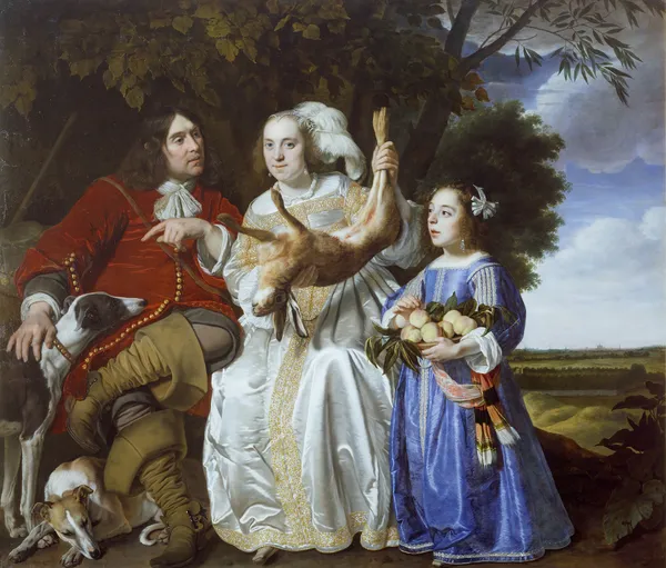 Jochem van Aras with his Wife and Daughter av Bartholomeus van der Helst