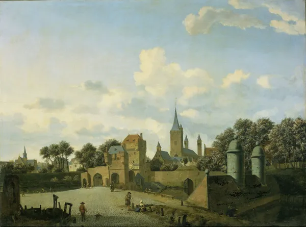 The Church of St Severin in Cologne in an Imaginary Setting av Jan van der Heyden