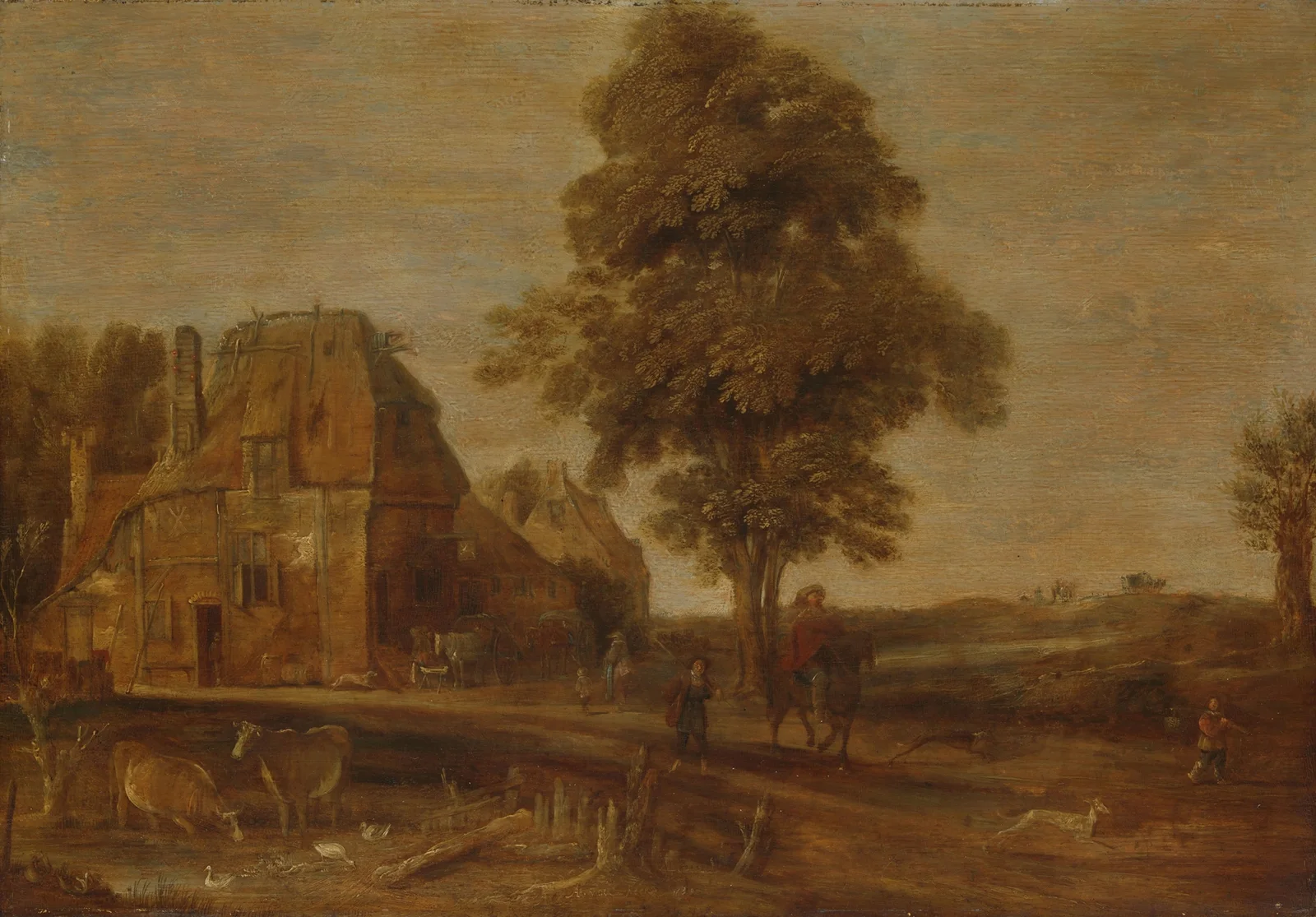 Landscape with an Inn av Aert van der Neer