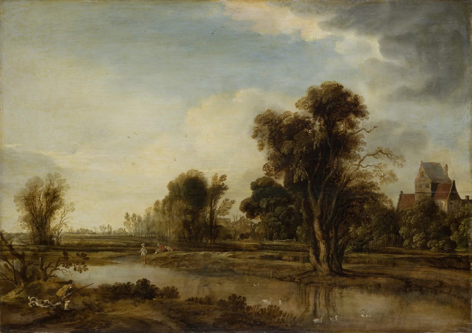 Village Pond av Aert van der Neer
