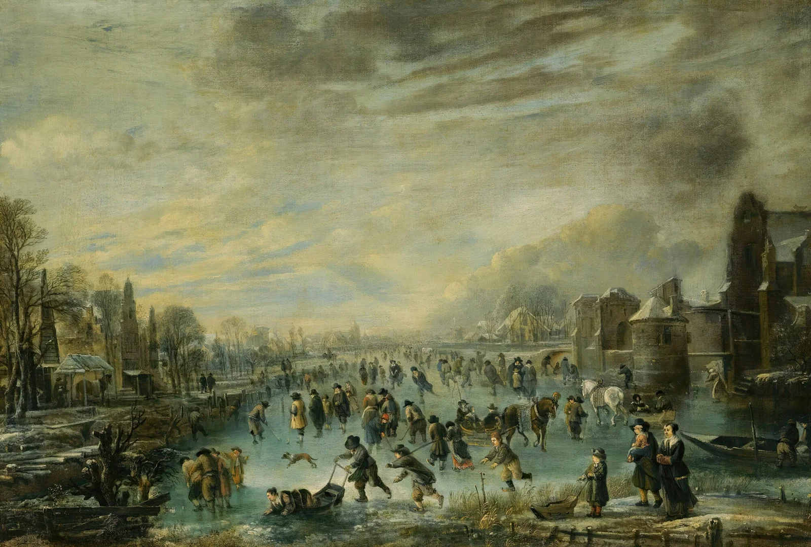 Winter Landscape With Skaters av Aert van der Neer