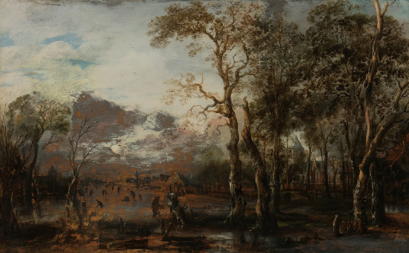 Wooded Landscape with Hunter av Aert van der Neer