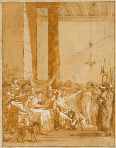 Christ at Supper with Simon the Pharisee, with the Anointment of Christ’s Feet by Mary Magdalen av Giovanni Domenico Tiepolo