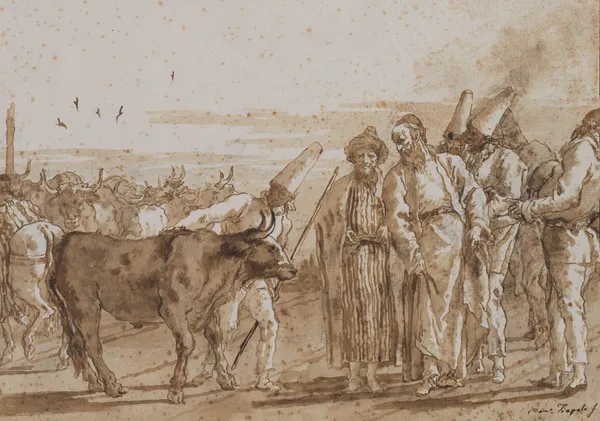 The Cattle Vendor av Giovanni Domenico Tiepolo