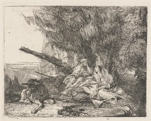 The Rest on the Flight av Giovanni Domenico Tiepolo