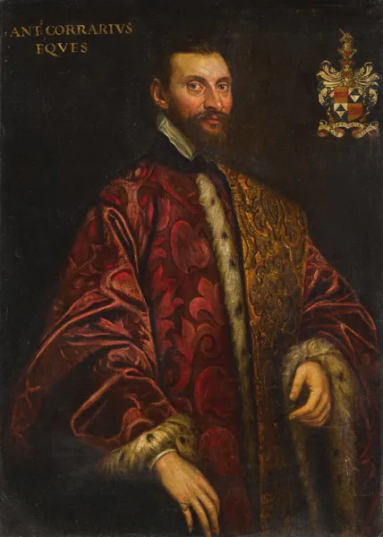 Portrait of a Venetian Senator, possibly Marc Antonio Correr av Domenico Tintoretto