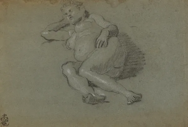 Reclining Female Nude – nr 2 av Domenico Tintoretto