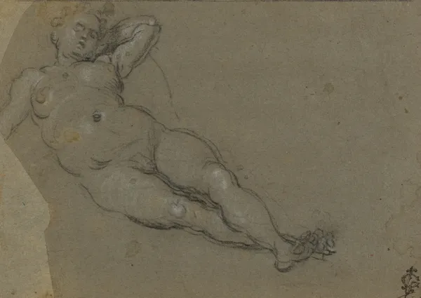 Reclining Female Nude – nr 4 av Domenico Tintoretto