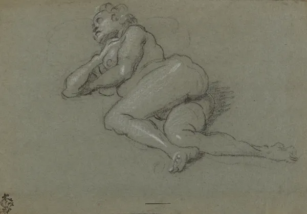 Reclining Female Nude – nr 6 av Domenico Tintoretto
