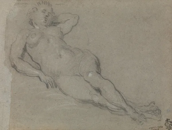 Reclining Female Nude – nr 1 av Domenico Tintoretto