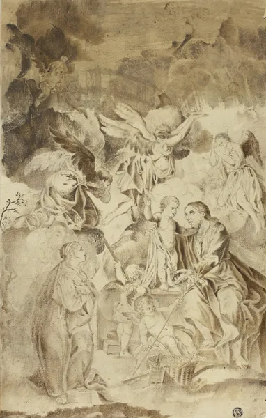 Beholding Vision of Christ Child and Saint Joseph av El Greco (Domenikos Theotokopoulos)