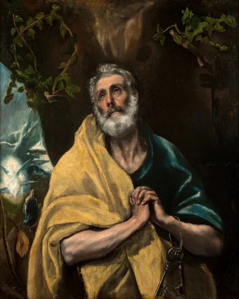 Saint Peter in Tears av El Greco (Domenikos Theotokopoulos)