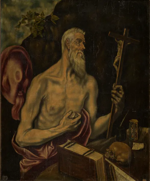 St Jerome in Penitence av El Greco (Domenikos Theotokopoulos)