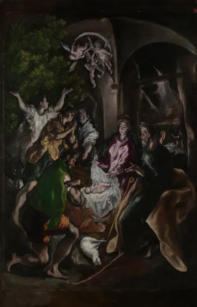 The Adoration of the Shepherds, 1605 av El Greco (Domenikos Theotokopoulos)