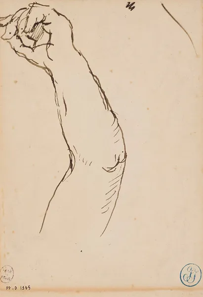 Etude de bras av Jean Auguste Dominique Ingres