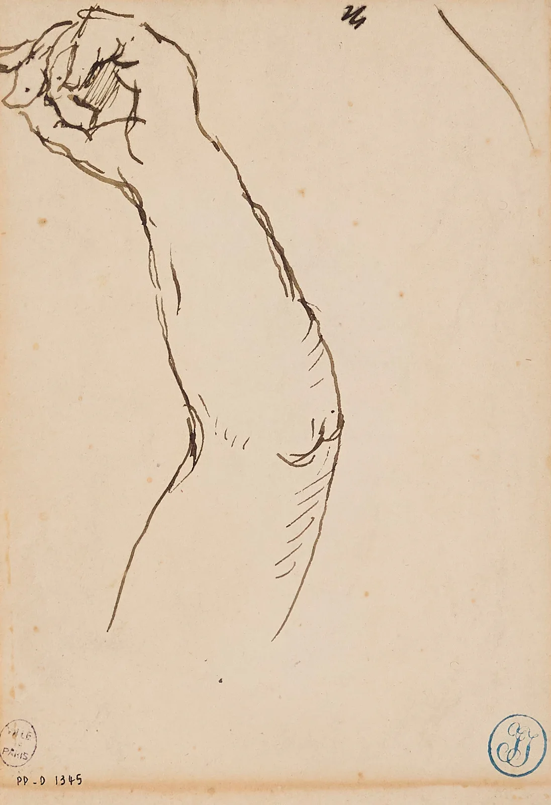 Etude de bras av Jean Auguste Dominique Ingres