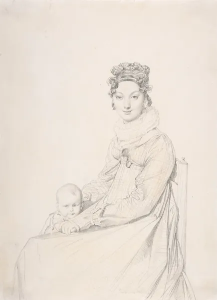 Madame Alexandre Lethière and Her Daughter Letizia av Jean Auguste Dominique Ingres