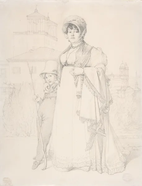 Madame Guillaume Guillon Lethière, née Marie-Joseph-Honorée Vanzenne, and her son Lucien Lethière av Jean Auguste Dominique Ingres